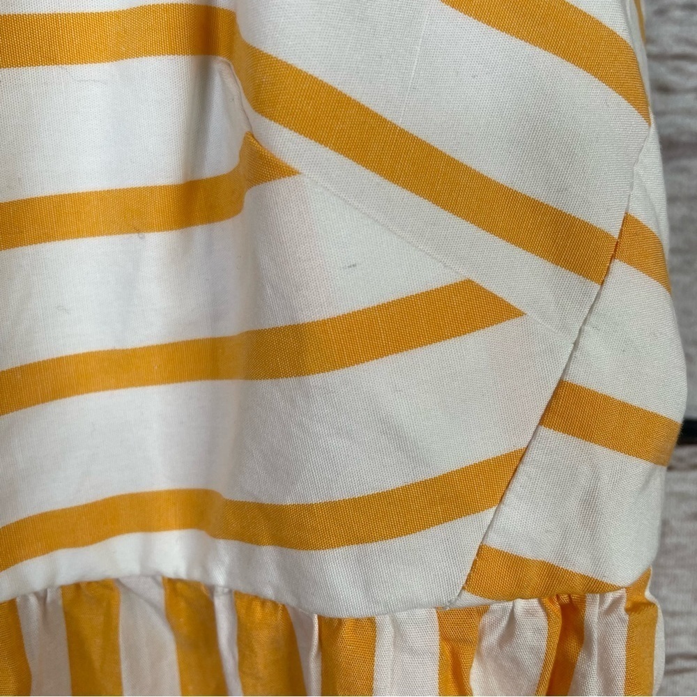 🏷️NWT J. Crew Factory Strappy Tie-Back Mini Dress Size 14 Marigold Stripe Sunny - Picture 3 of 16